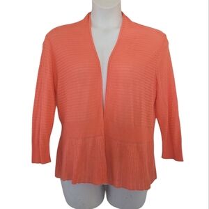 212 New York Open Front Cardigan Knit One Size Coral Pink
